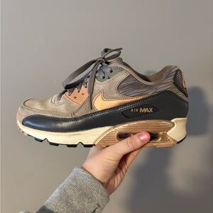 Nike Air Max Sneakers in Gray, Tan, and Black